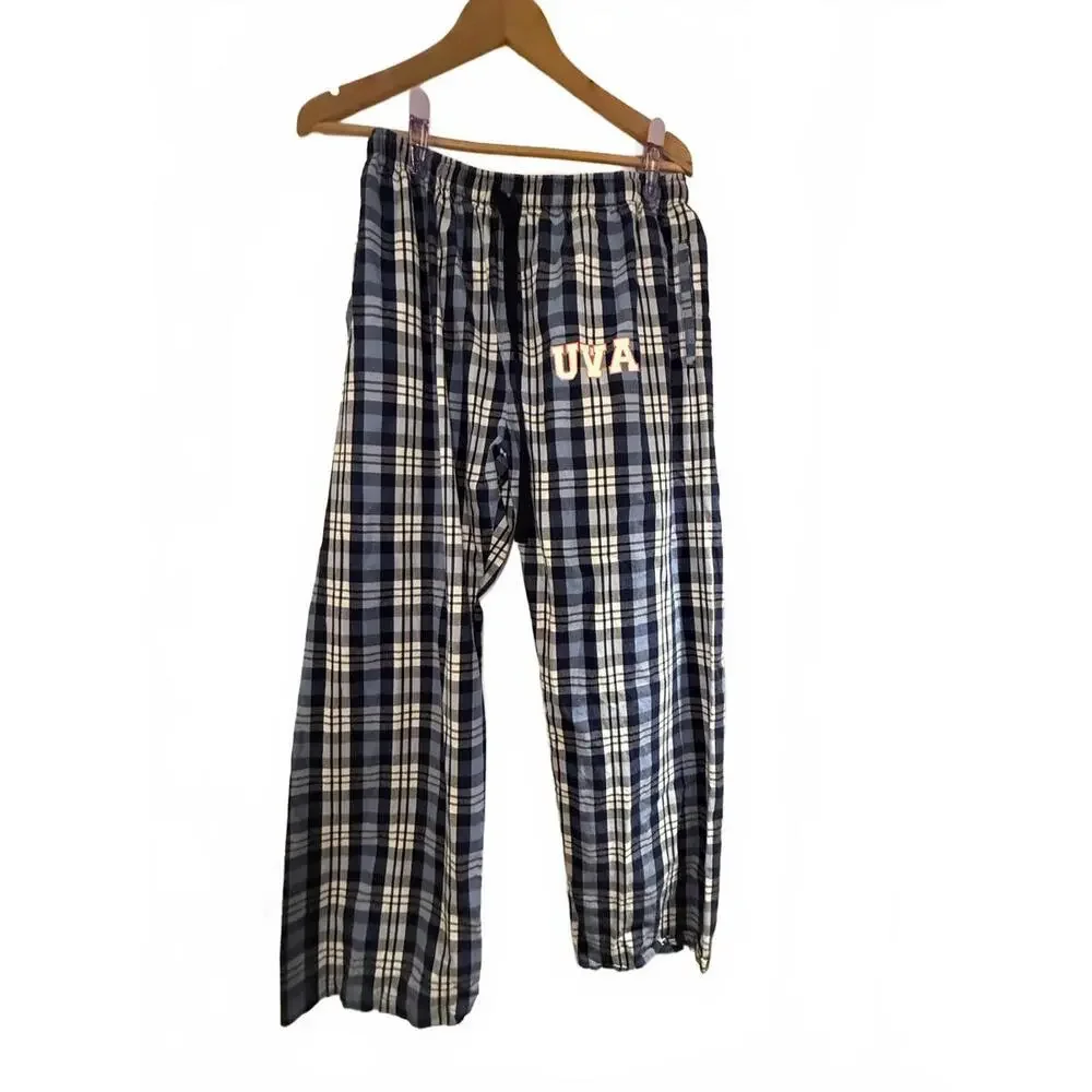 Univ. of Virginia UVA Logo'd Mens‎ Sz XL Tartan Pajama Bottoms with Pockets